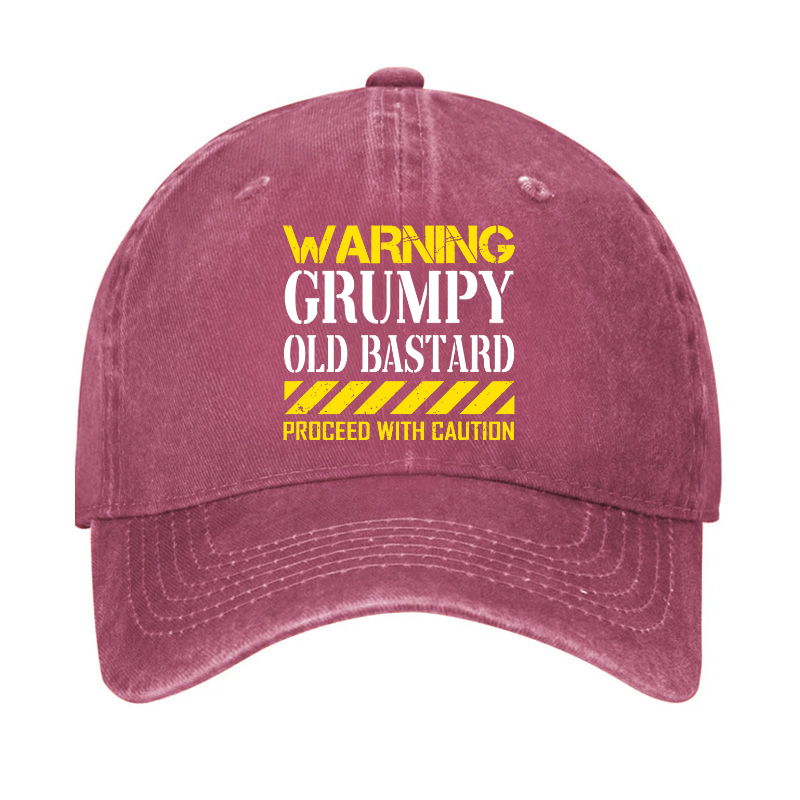 Warning Grumpy Old Bastard Approach With Caution Hat