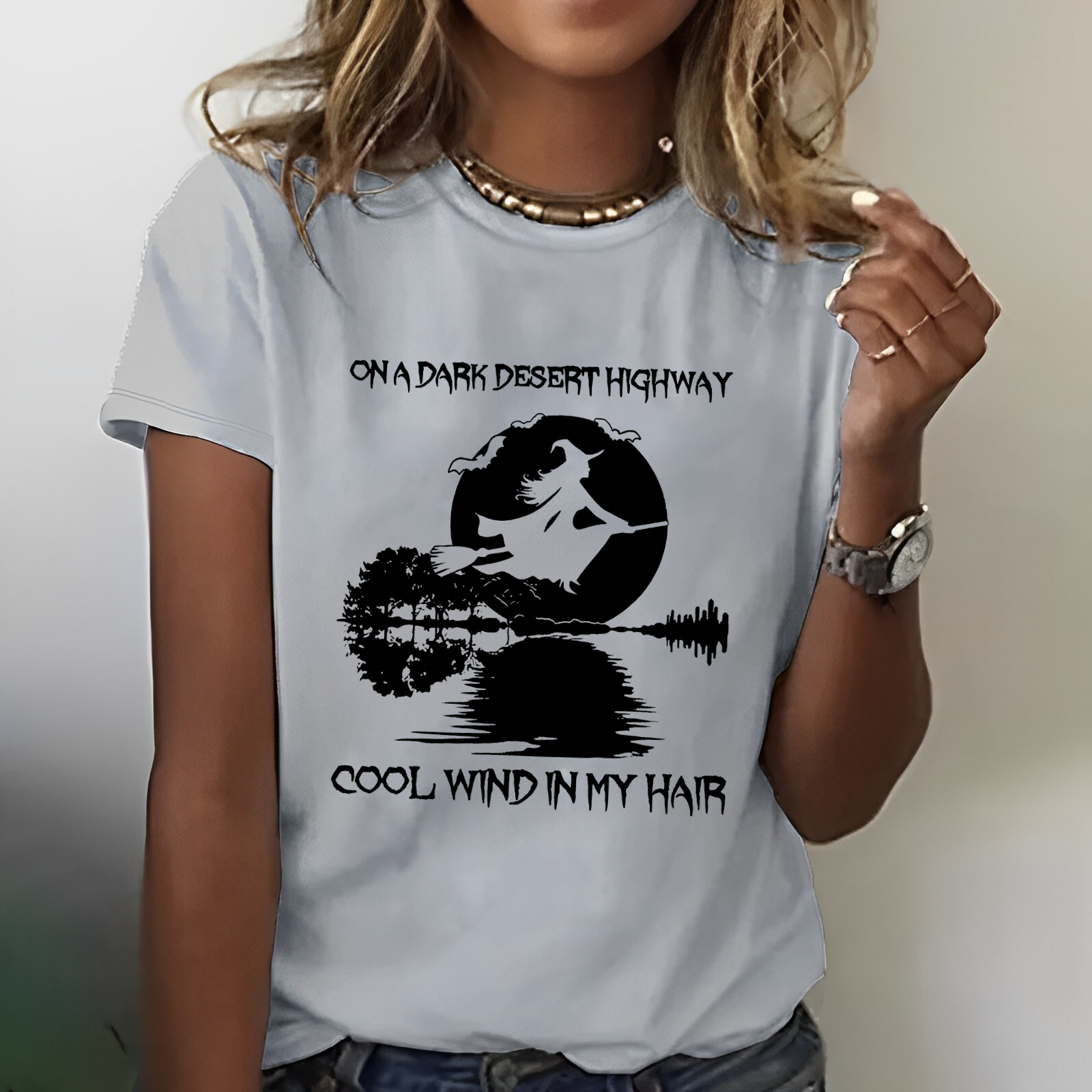 On A Dark Desert Highway Cool Wind in My Hair T-shirt