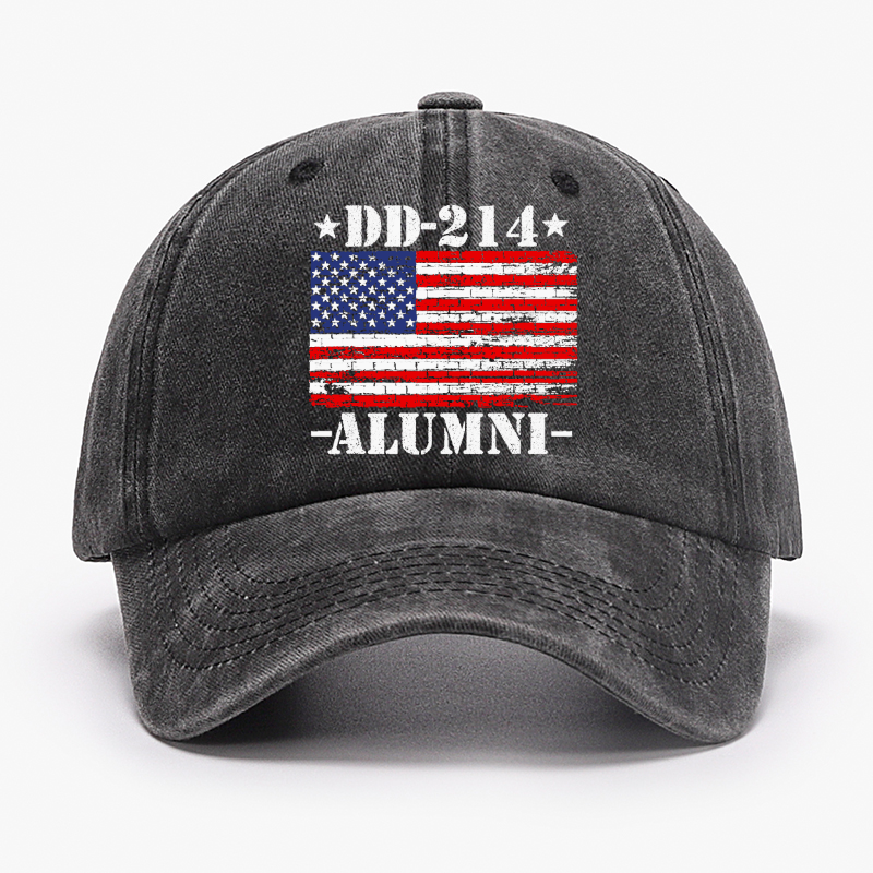 DD-214 Alumni Military Veteran American Flag Patriotic  Hat
