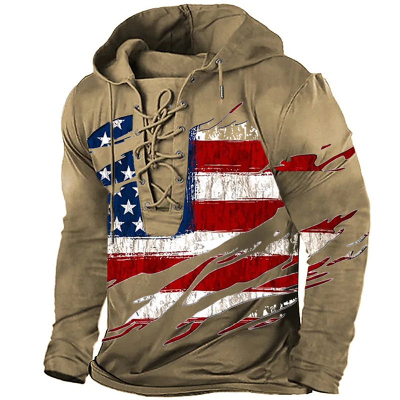USA Distressed Waving Flag Retro Hoodie