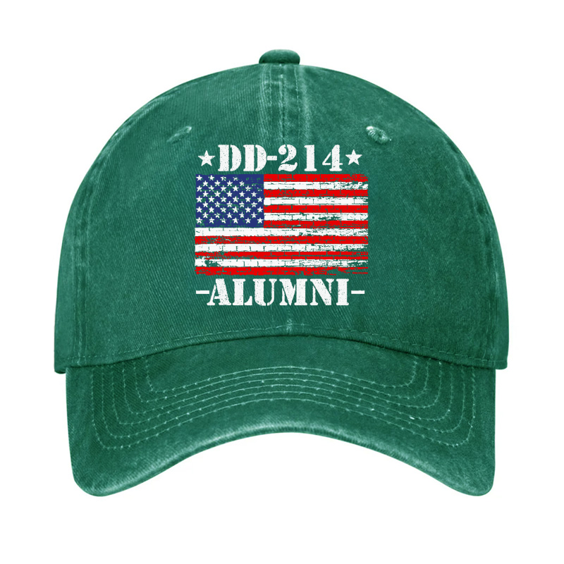 DD-214 Alumni Military Veteran American Flag Patriotic  Hat