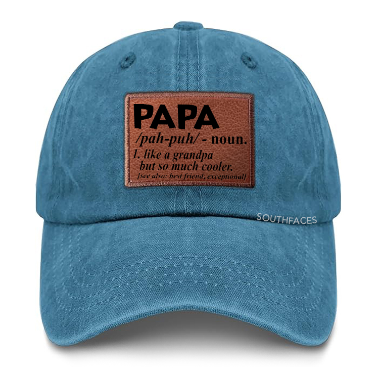 PAPA Like A Grandpa But So Much Cooler Leather Patch Cap
