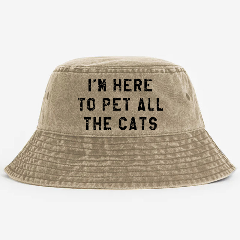 I'm Here To Pet All The Cats Bucket Hat