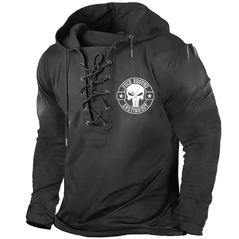 Skull Fuck Around And Find Out Retro Hoodie