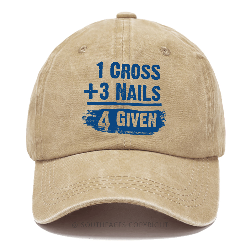 1 Cross 3 Nails 4 Given Forgiven Christian Hats