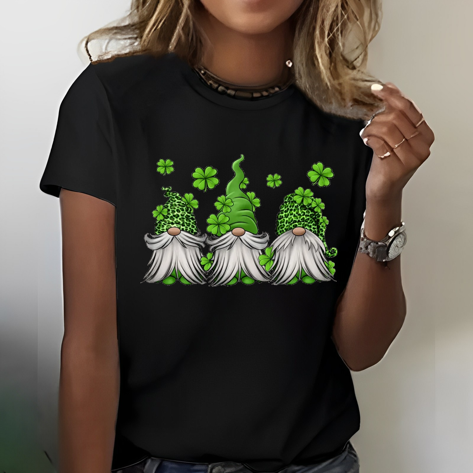 St. Patrick's Gnomes Print T-shirt