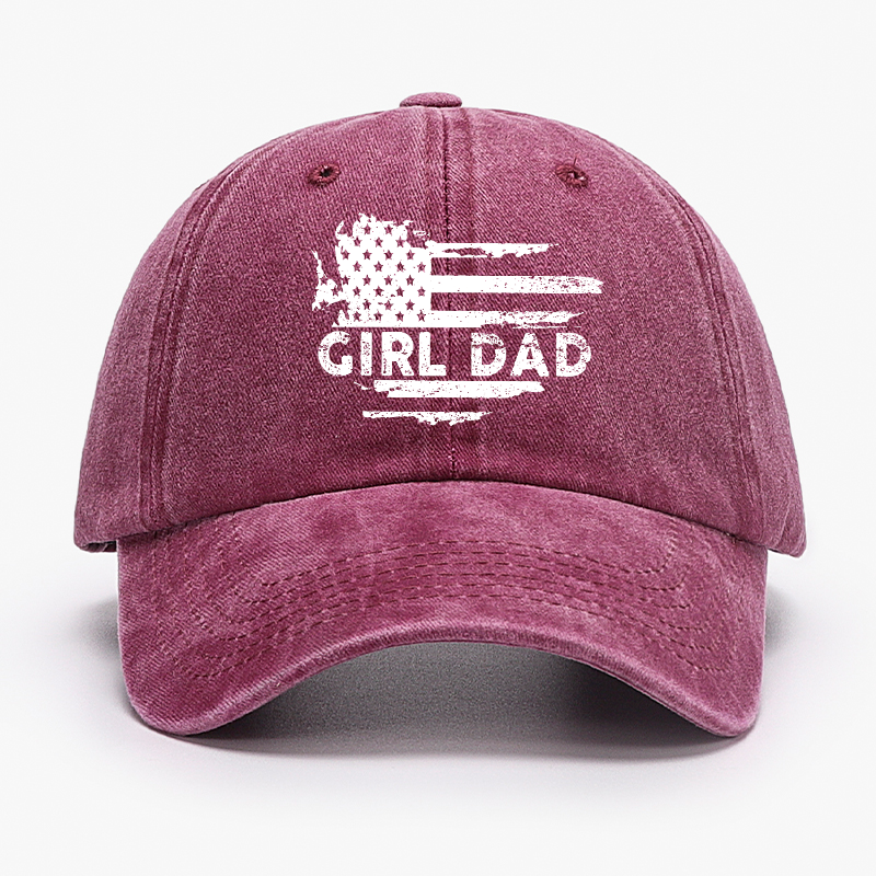 Girl Dad With Flag Print Funny Father Gift Hat