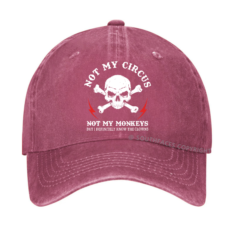 Personalized "Not My Circus Not My Monkeys Print" Custom Washed Hat