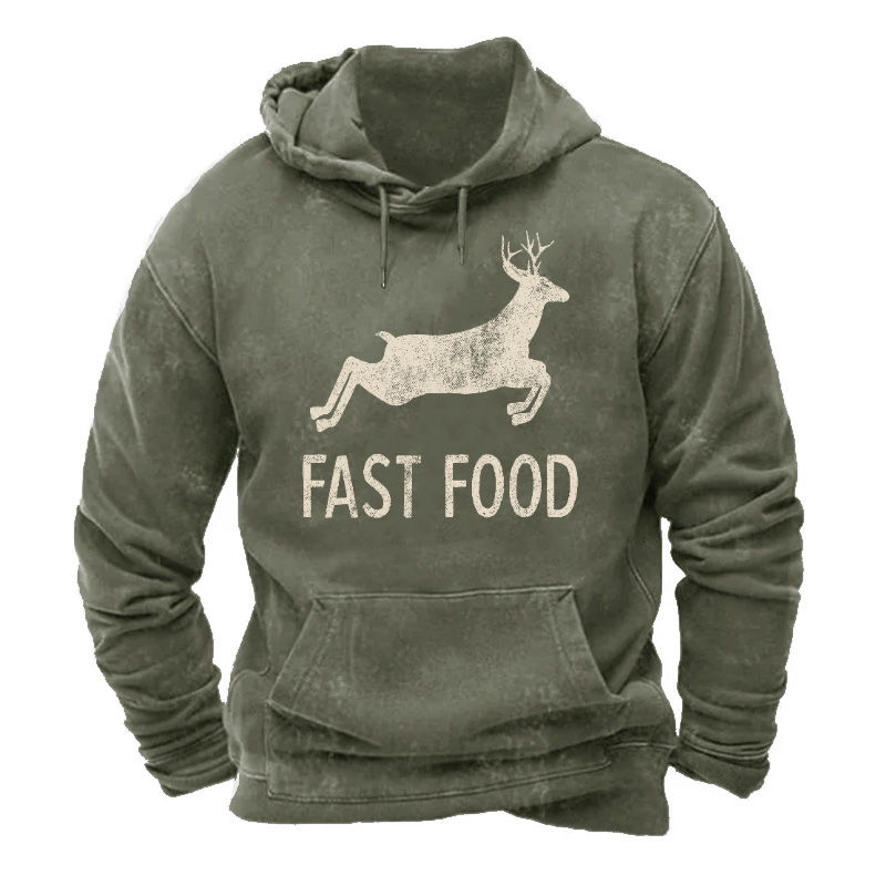 Fast Food Funny Men Hunting Hoodie