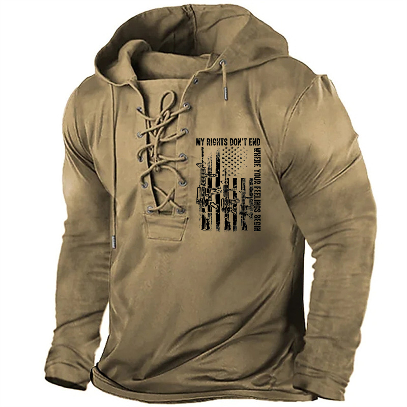My Rights Don't End Where Your Feelings Begin Usa Flag Gun Retro Hoodie