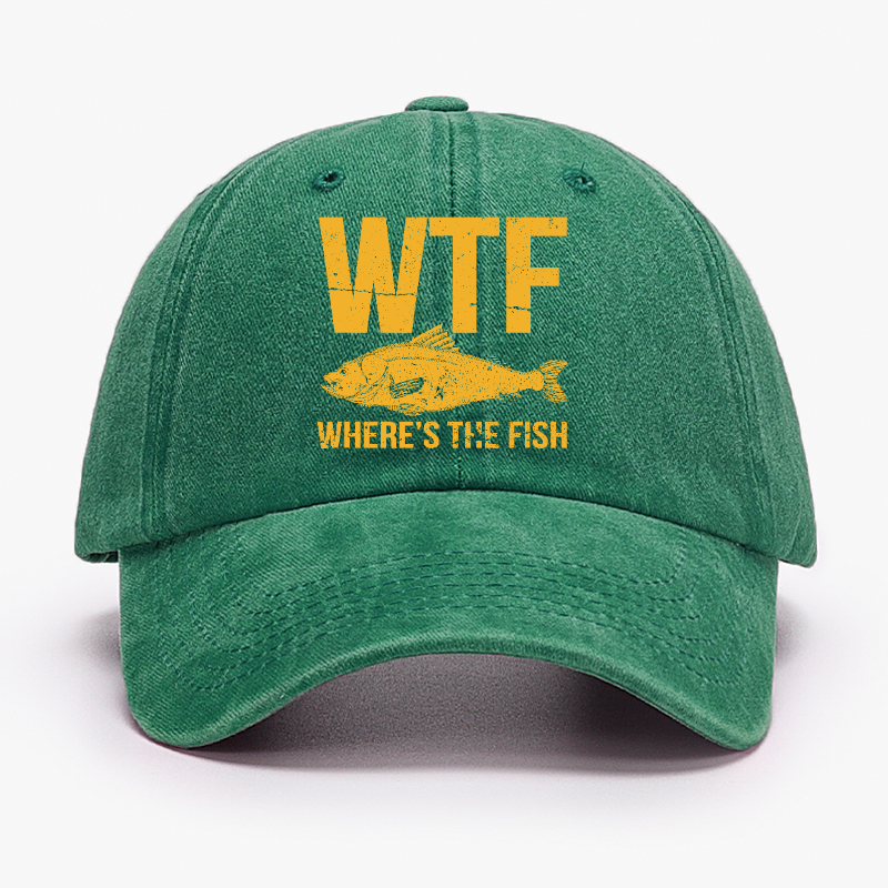 WTF Where's The Fish Funny Uniex Hat