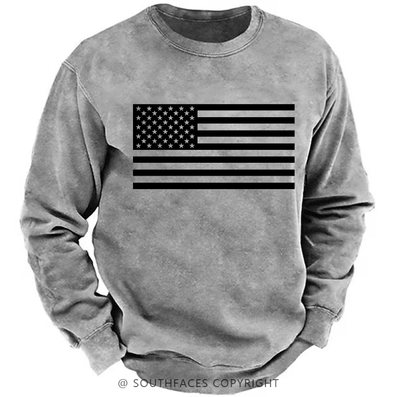 Classic American Flag Print For Men Sweatshirt