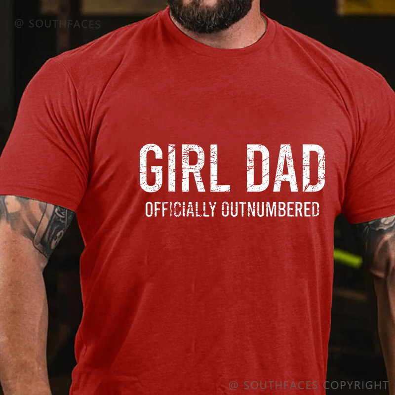 Girl Dad Officially Outnumbered Funny Gift T-shirt