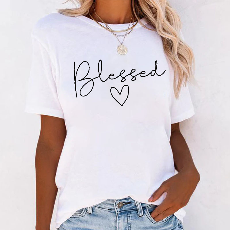 Blessed Heart Print T-shirt