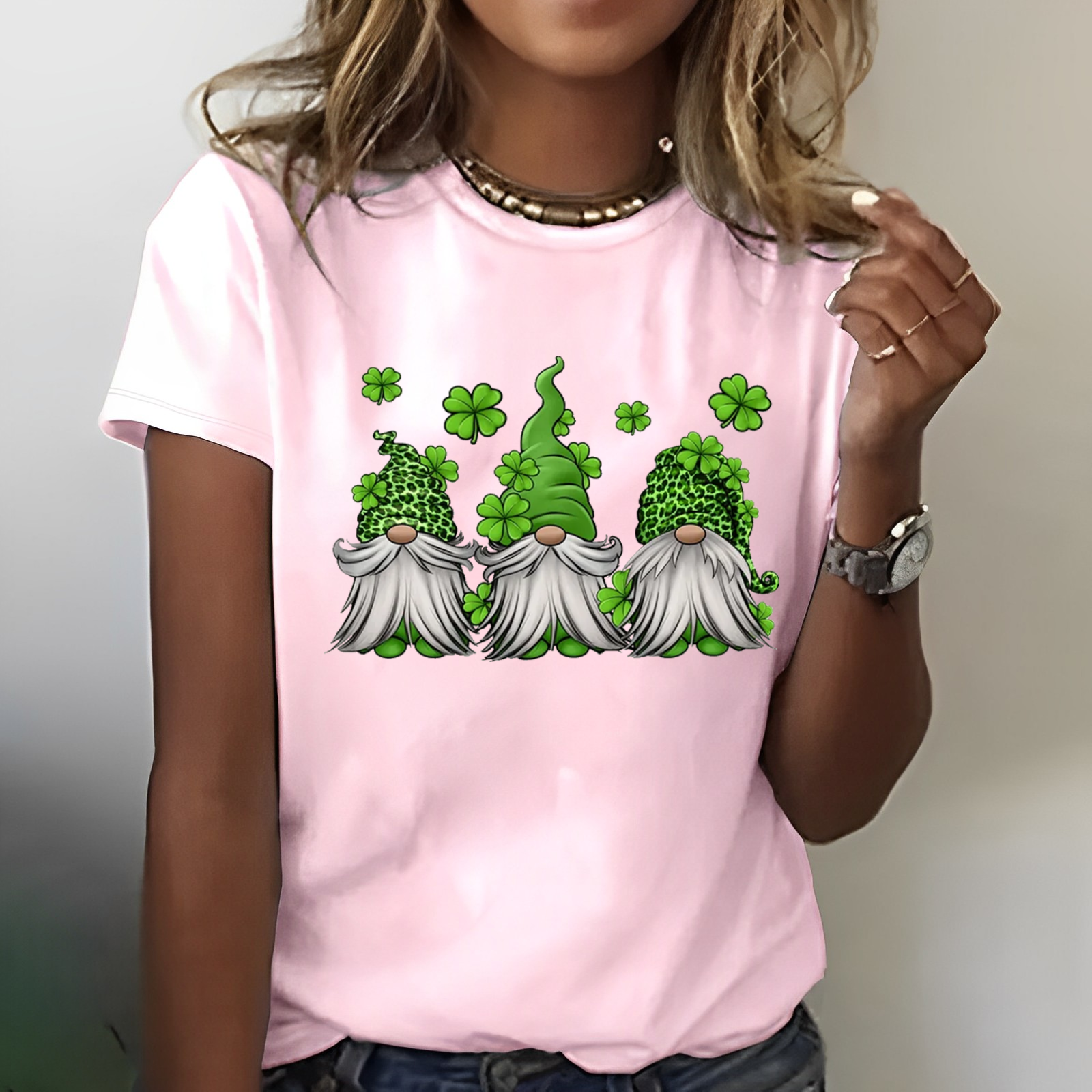 St. Patrick's Gnomes Print T-shirt